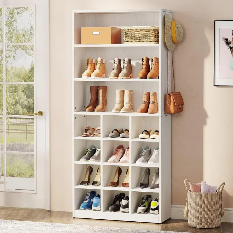 Tribesigns Shoe Cabinet, 24 Pair Freestanding Shoe Rack Storage Organizer