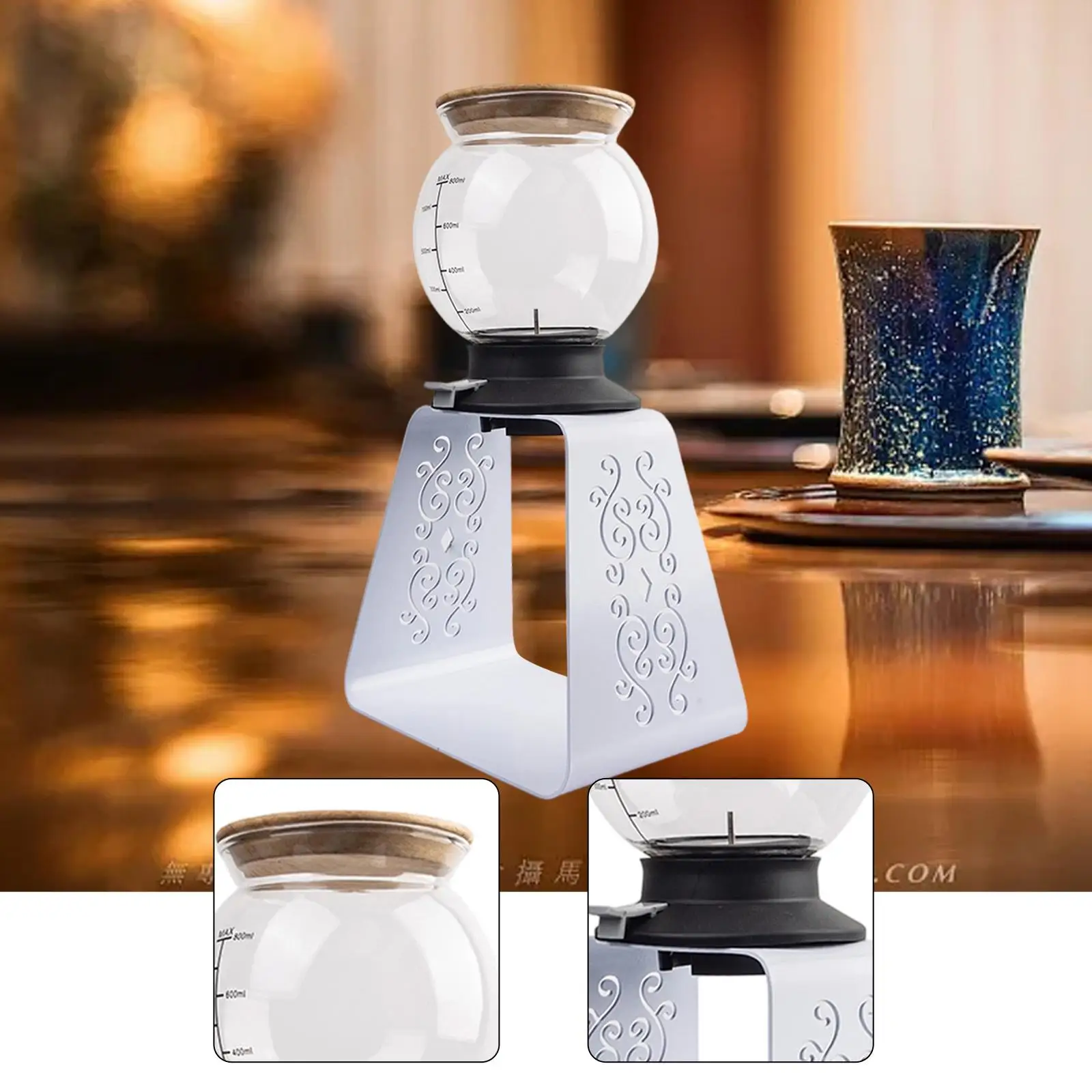 

Glass Tea Dripper Stand Set Teapot Easy Maintenance Lightweight Home Use Filtered Versatile Tea Maker Coffee Maker with Infuser
