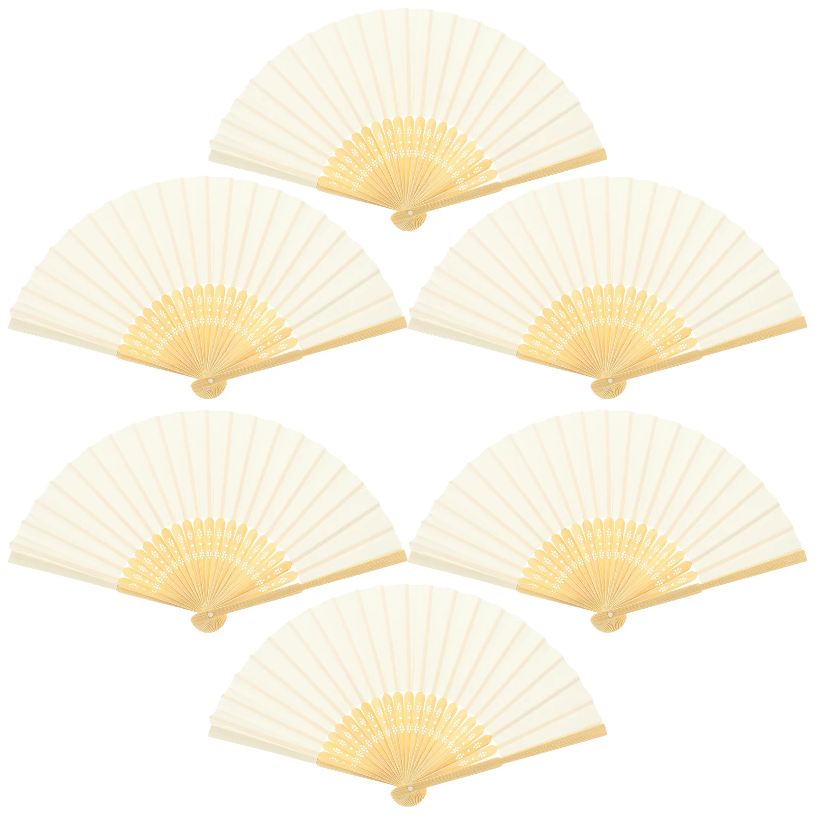 6Pcs Folding Hand Fan Chinese Style Vintage Fan for Wedding Guests Dance Party Prop Fans for Wedding Guests Hand Fans Bulk