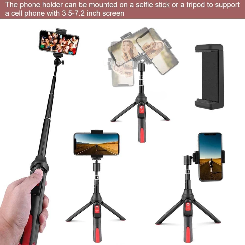 Set dudukan Tripod Universal, penyangga ponsel dan adaptor kepala bola untuk iphone Tripod dan tongkat Selfie dengan sekrup 1/4