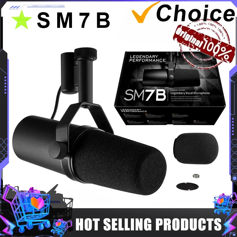 SM7B Professional Dynamic Cardioid Microphone Studio Selectable Frequency Response Mic For Live Vocals Recording Performance