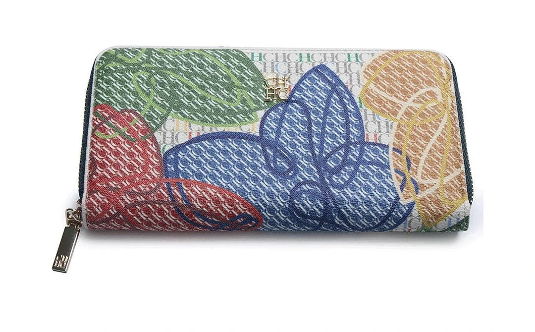 CH Damen Lange Reißverschluss-Geldbörse Vintage Monogramm Niedliches Bärenmuster Große Kartenfächer Geldbeutel Mit Verpackungsbox Tägliche Münz-Clutch – Detail 8