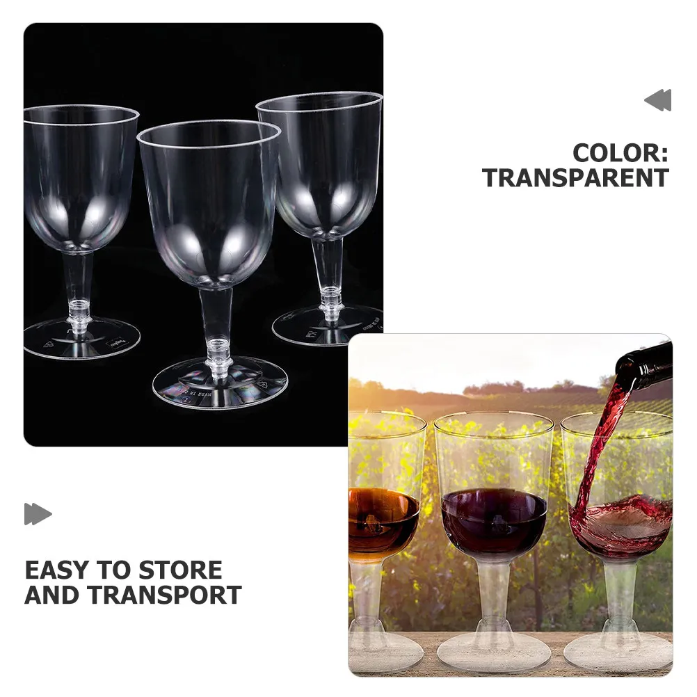 6Pcs 160Ml Reusable Clear Wine Glasses with Detachable Base Versatile Goblets for Wedding Toasting Whiskey Vodka Cocktails - view 5