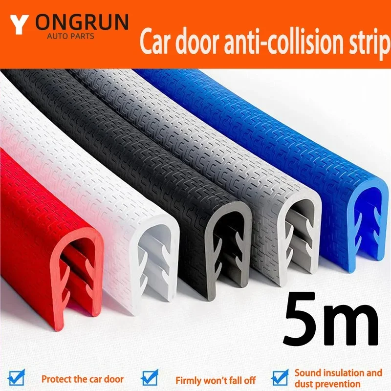 10‑Meter U‑Shaped Rubber Door Edge Protector Strip, Scratch‑Resistant Anti‑Collision Sealing Trim for Vehicle Doors