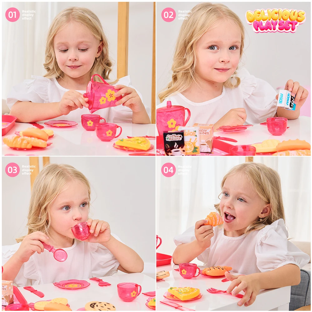 ชุดของเล่นชุดน้ำชาสีชมพู/ม่วง  - Baby Food Cooking Set บทวิจารณ์และราคา