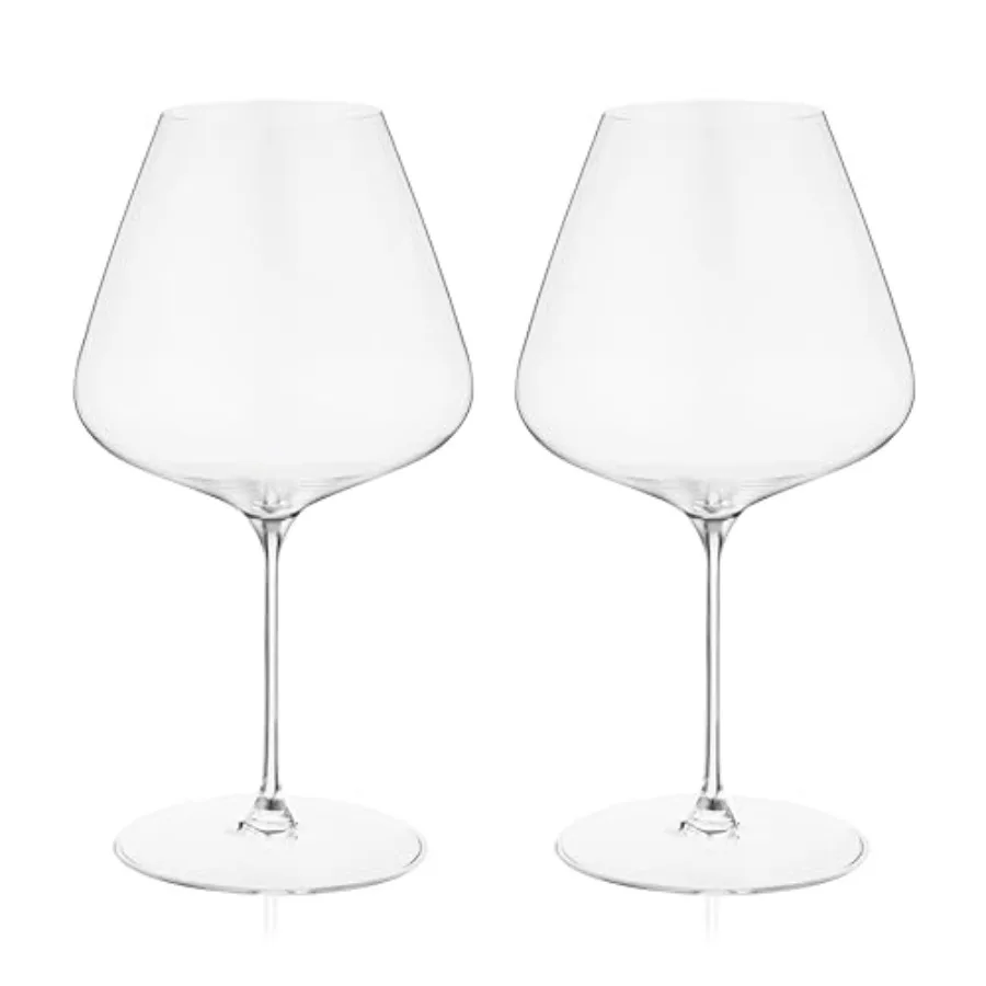 

Definition Burgundy Wine Glasses Set of 2 Large Bowl Red Wine Glasses for Pinot Noir and Burgundy Lead-Free Crystal Stemware fo