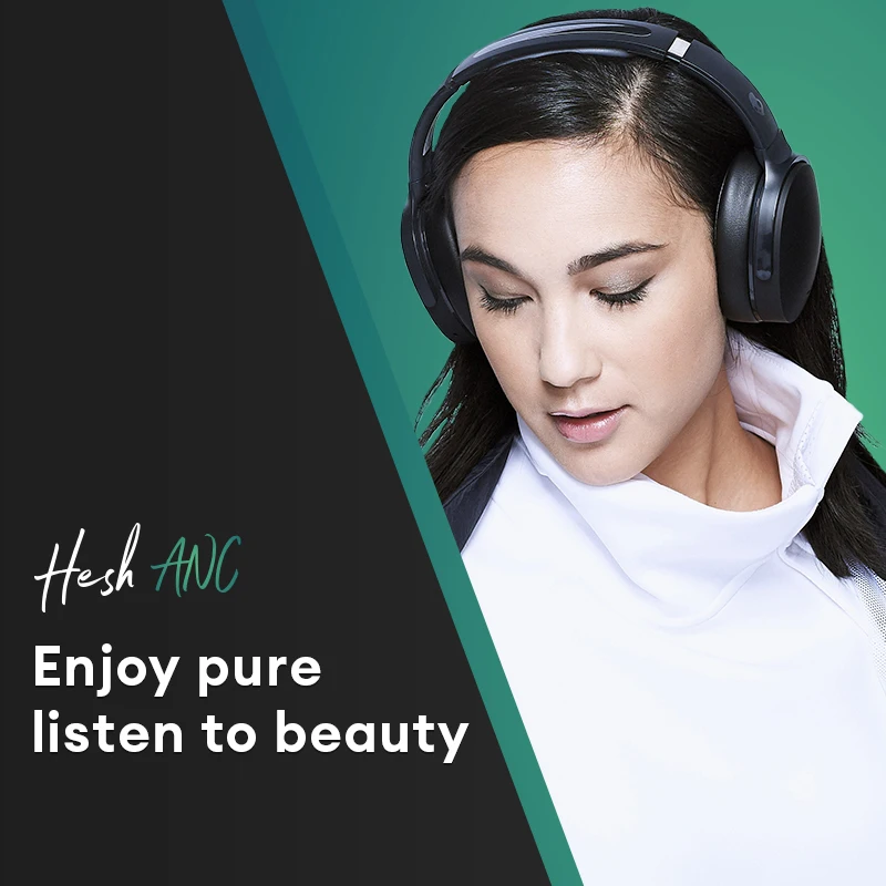 Skullcandy Hesh ANC Over-Ear Wireless Headsets Long Endurance Headphones Bluetooth Gaming Sports Volume Control Earphones