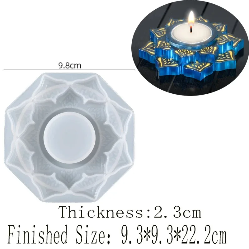 Beton-Kerzenhalter Silikonform Runder Lotus-Kerzenhalter Zement-Gips-Form DIY Handgemachte Epoxidharz-Kerzenständer-Gießform Werkzeug – Detail 8