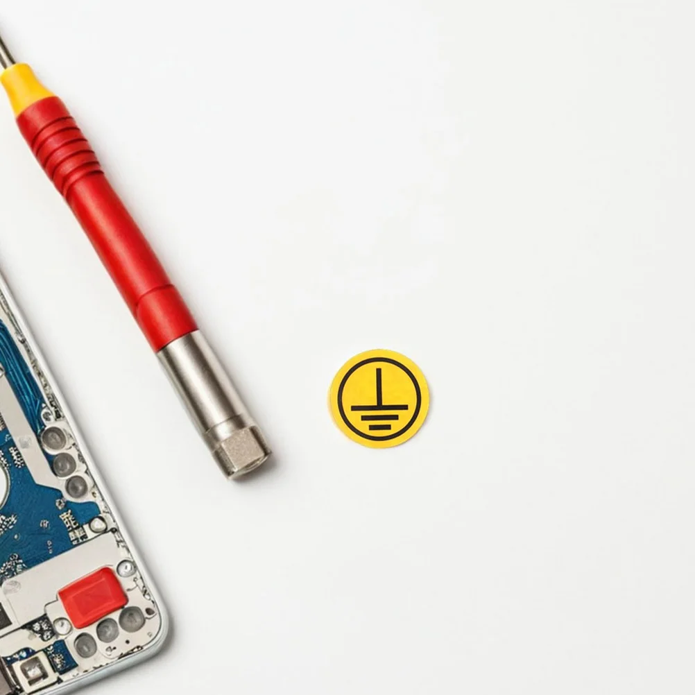 15 قطعة من ملصقات رمز الأرض الكهربائية، ملصقات أمان حساسة للحرارة، علامات تحذير للآلات الكهربائية #5