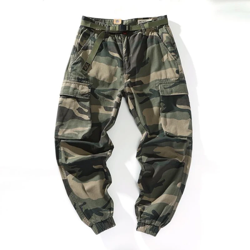 KSTUN Men's Cargo Pants Harem Camo Jogger Pants Loose Fit 100% Cotton Casual Outdoor Workwear American Vintage Trousers