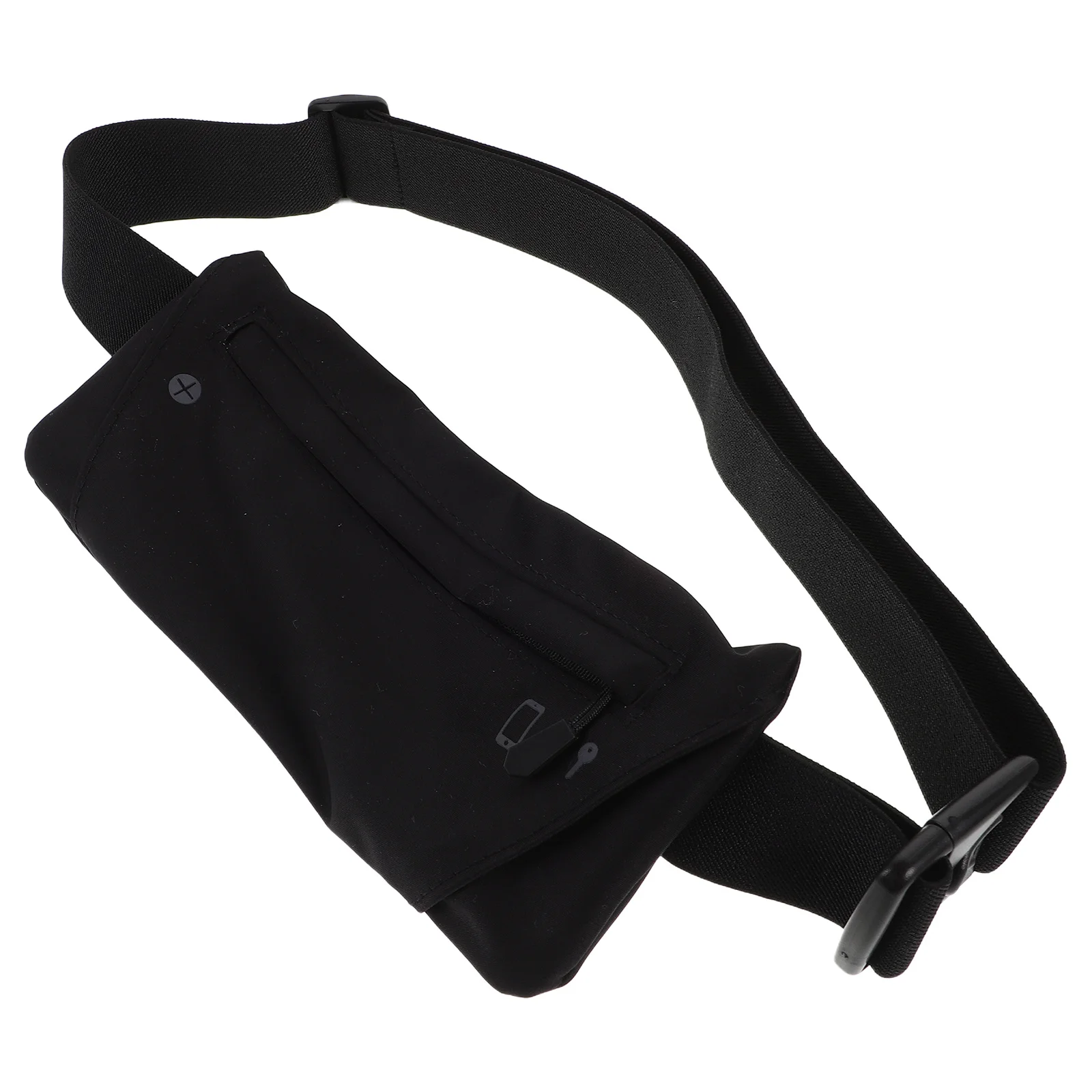 

Outdoor Running Waist Pack Black Slim Crossbody Chest Bag Adjustable Strap Phone Pouch for Hiking Jogging Unisex Sports Belt Bag