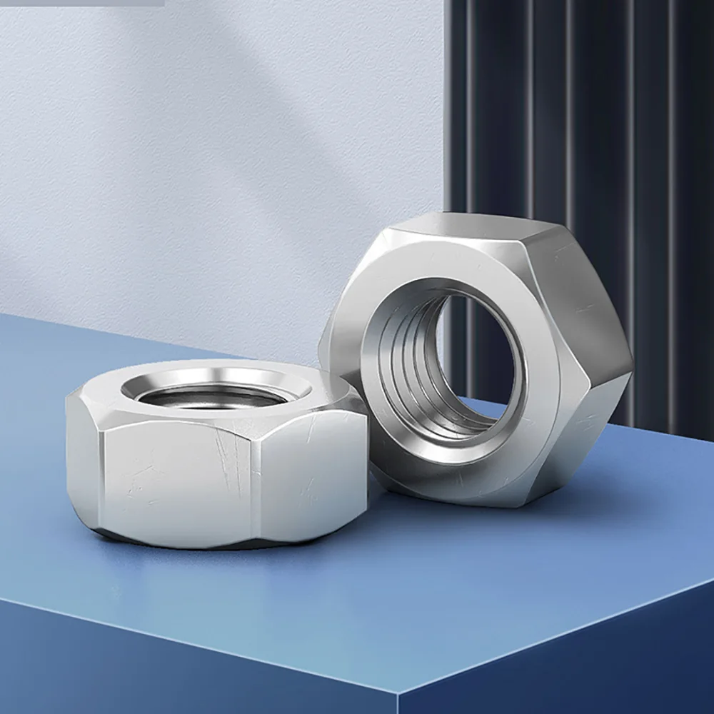 300/200/100/50/30/20Pcs M2-M12 White Zinc Plated Hex Nuts Carbon Steel Metric Hexagon Nut DIN934 Corrosion Resistant Fastener