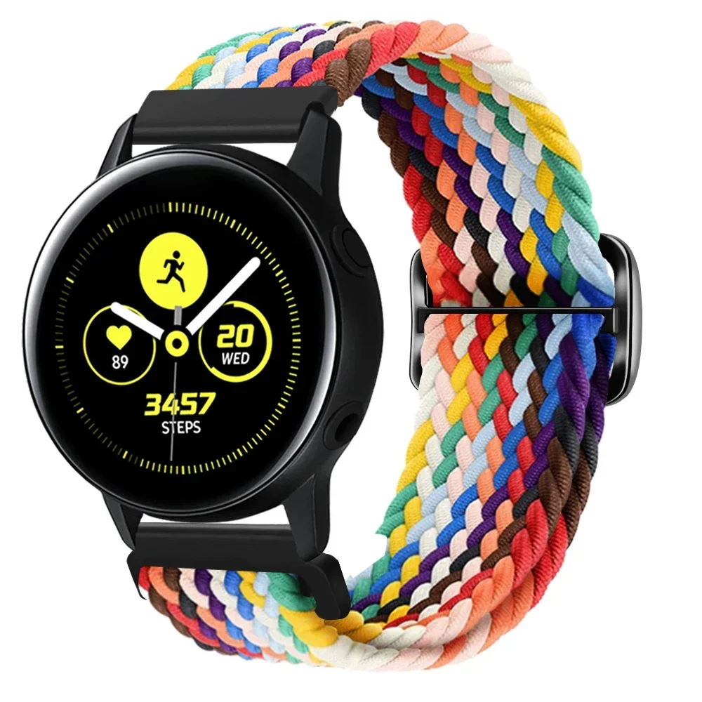 20mm 22mm Strap for Samsung Galaxy Watch 6 5 4 7 40/44mm Band 5Pro Active 2 Gear S3 Braided Elastic Bracelet for Huawei GT2/2e/3