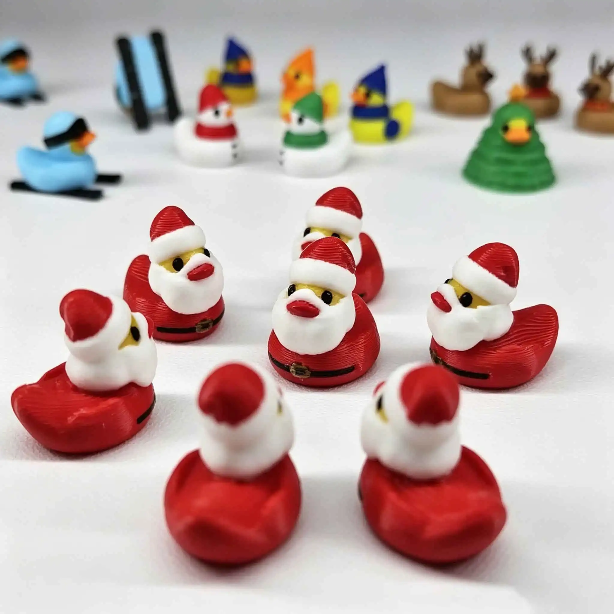 3D Printed Santa Duck Figurine Christmas Home Decor Xmas Holiday Desktop Ornament Gift view 6
