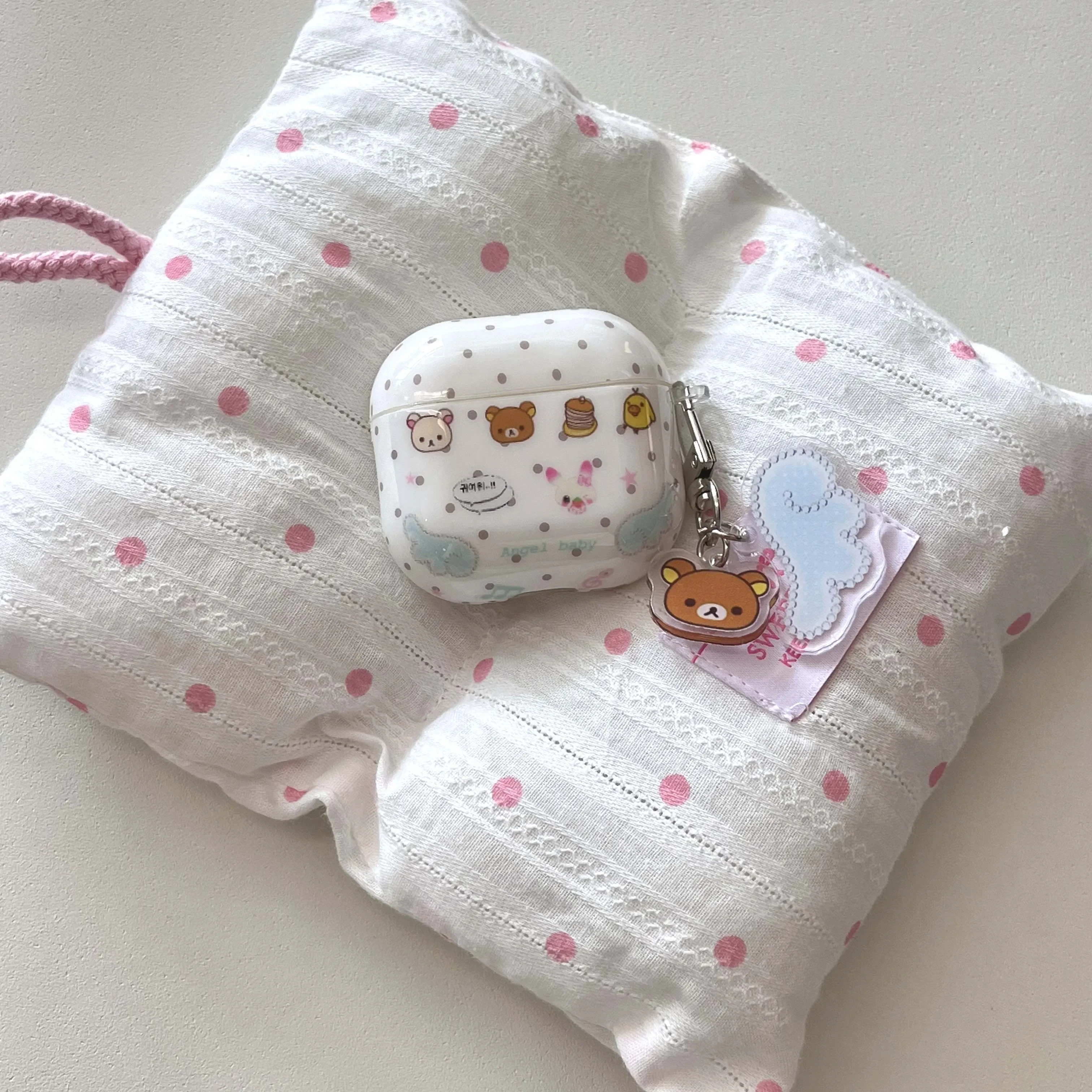 Ins Angel Wings Bear IMD Shell Cartoon Duck Earphone Case for Apple Airpods 1 2 3 4 Pro 2nd Wireless Bluetooth Charging Box