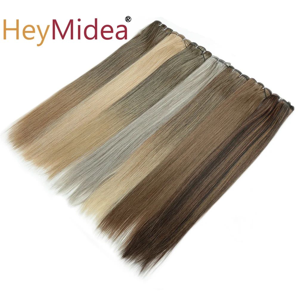 الاصطناعية حزم من شعر مفرود 26 بوصة/150 جرام صالون وصلات شعر طبيعية أومبير العظام مستقيم الشعر النسيج كامل حتى النهاية للنساء
