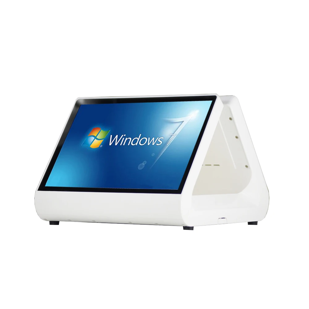 12Inch Dubbele Scherm Kassa Winkel Touchscreen Terminal Betaalautomaat Mini Desktop Alles In Één Pos-Systemen