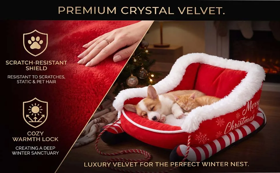Christmas Dog Bed Sleigh