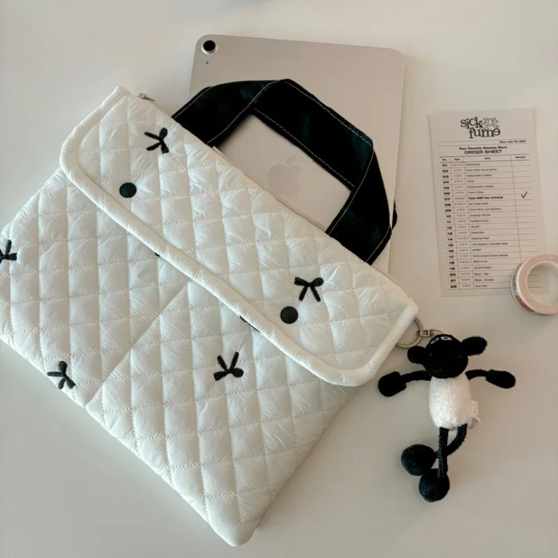 

13/14 Inch Portable Large Capacity Tablet PC Notebook Case Korean Fashion Casual Bow Notebook Case for Women Tablet Accessories