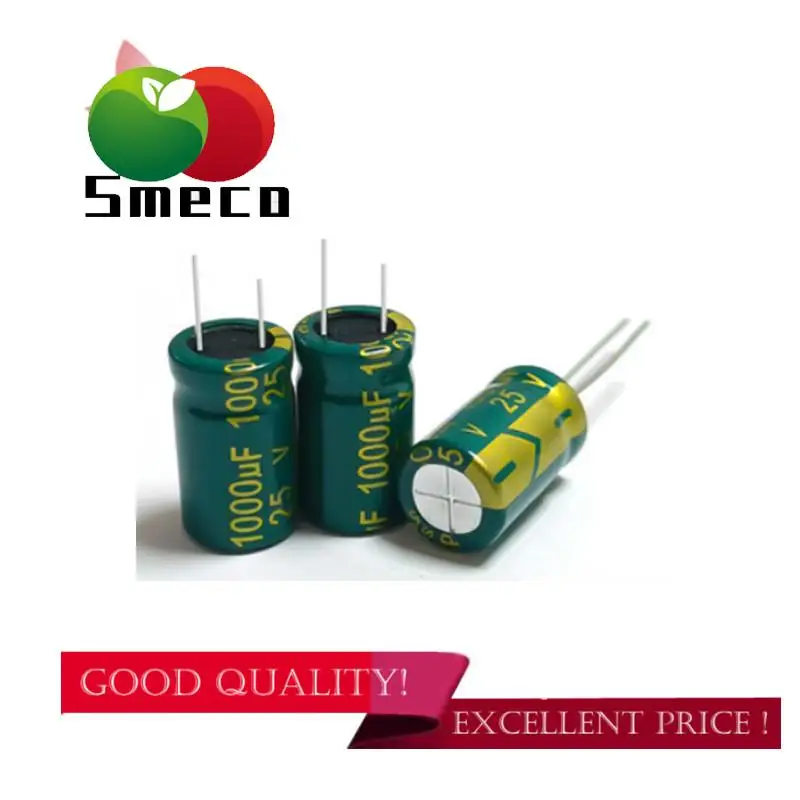 20pcs/lot high frequency low impedance 25v 1000uf 10*17MM aluminum electrolytic capacitor 1000uf 25v 25V1000uf 20%