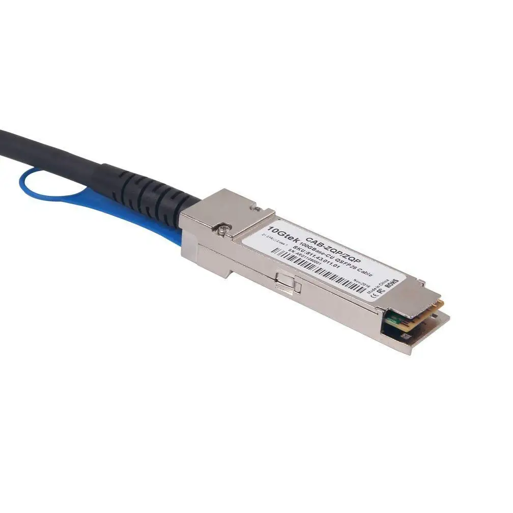 Imagem -03 - Cabo 100g Qsfp28 Dac100gbase-cr4 Qsfp28 ao Cabo de Cobre Passivo do Twinax do Anexo Direto de Qsfp28 para Cisco Qsfp-100g-cu1m Metro