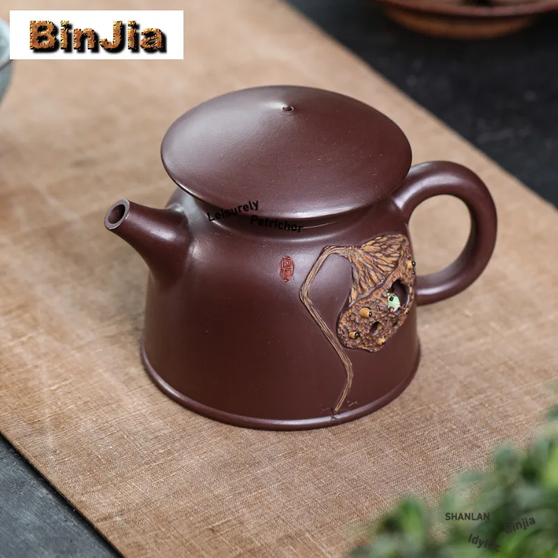 

320ml Classic Yixing Purple Clay Teapots Handmade Pot Raw Ore Purple Mud Kettle Chinese Zisha Tea Set Tableware Accessories