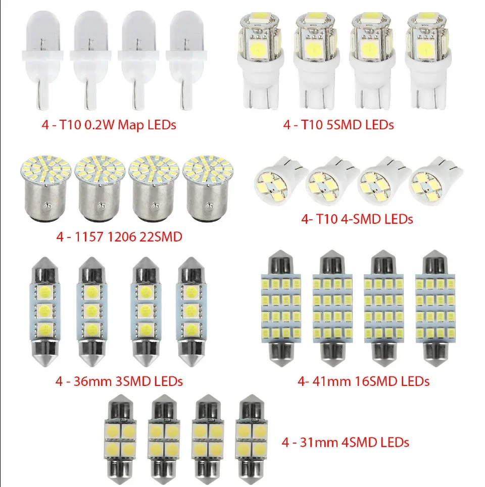 TCYATO 42PCS New design automotive interior light General Motors Light  31 36 41mm Dome license plate trunk  combination bulb