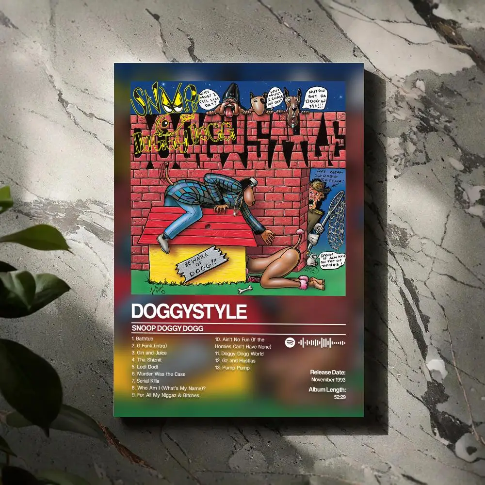 

Doggystyle Snoops Doggs Poster Prints Canvas Painting Wall Art Picture Living Room Home Decor Tracklist Music Album Cover