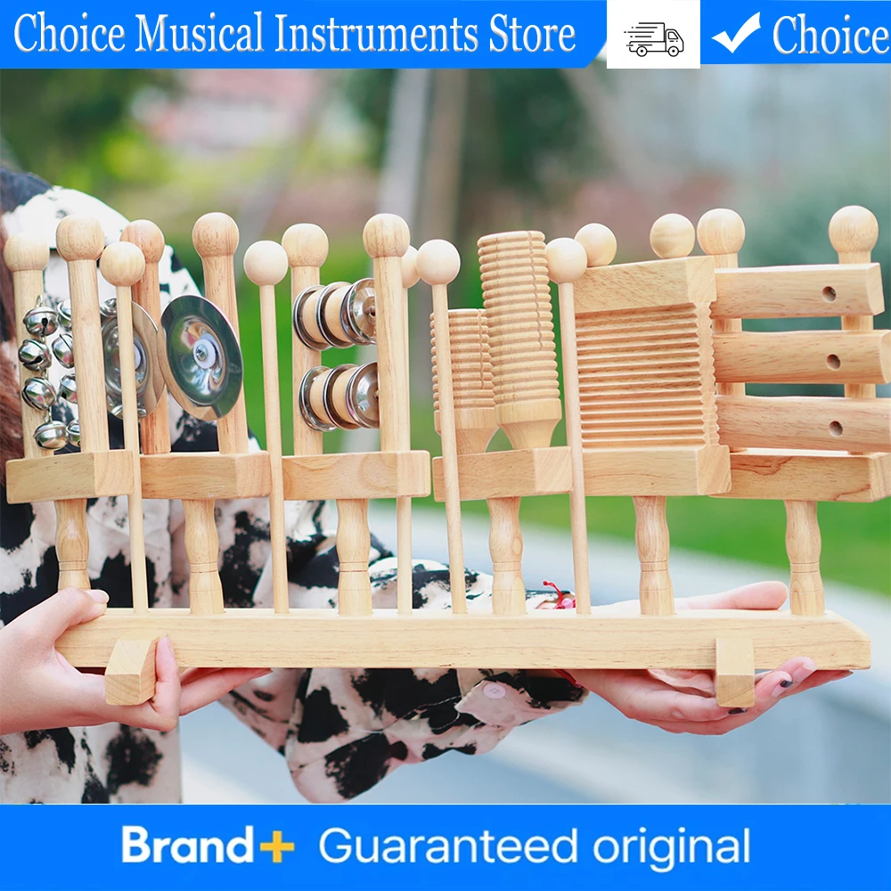 

Orff Enlightenment Set: Beech Wood Handle Iron Bell, Eco-Friendly Paint, Burr-Free, Rhythm Training for Early Musical Education