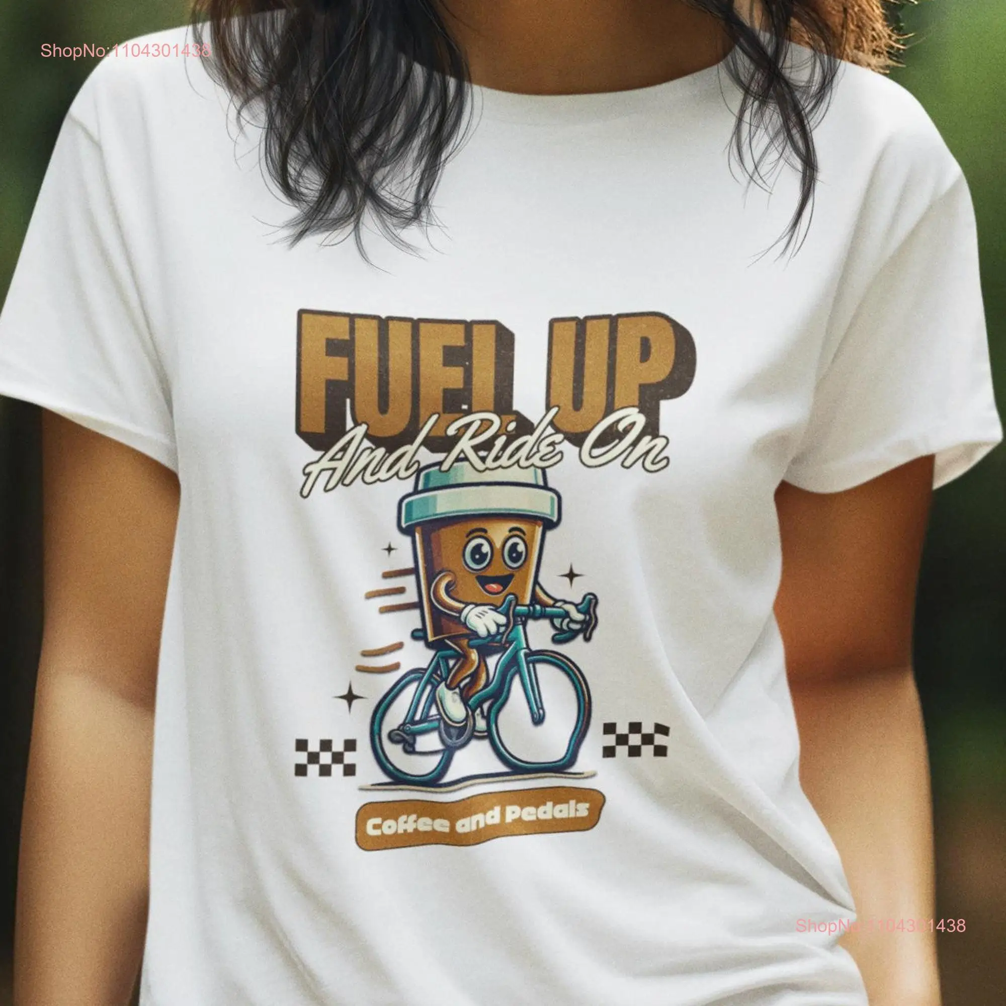 Fuel Up and Ride On T Shirt coffee pedals lovers bike vintage long or short sleeves