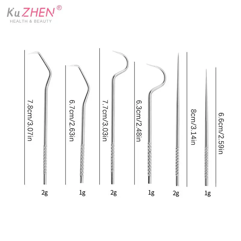 1/3/6/7Pcs Toothpick Set Metal Stainless Steel Oral Cleaning Tooth Flossing Portable Toothpick Floss Teeth Cleaner with Mirror