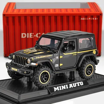 Off-Road 7 Door Wrangler Diecast Toy Car Model, 1/32 Scale Metal Alloy Vehicle for Kids Boys Girls Adults, Doors Open, Light