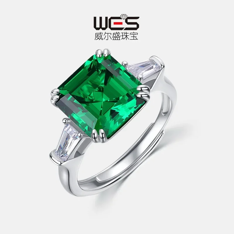 

Очень большое блестящее кольцо Demantoid для женщин, 18-каратное золото, инкрустированное культивированным детским камнем, платиновое кольцо PT950