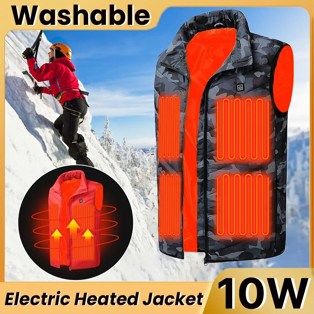 Heated Vest Zones Washable Electric Heated Jackets Men Women Sportswear Heated Coat Graphene Heat Coat USB Heating Jacket