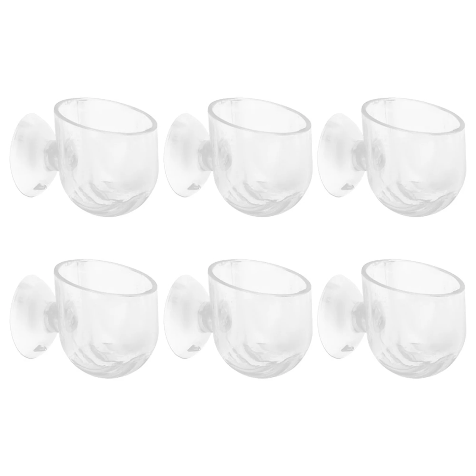 

6Pcs Acrylic Aquarium Planter Fish Tank Flowerpot with Suction Cups Floating Planter for Aquarium Live Plants Fish Food