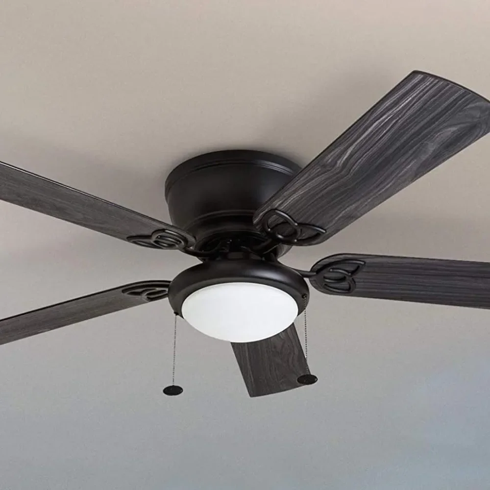 Ventilatori da soffitto con luci, motore reversibile a 3 velocità, 5 doppia finitura, controllo con le 2 catene di trazione, ventilatori da soffitto