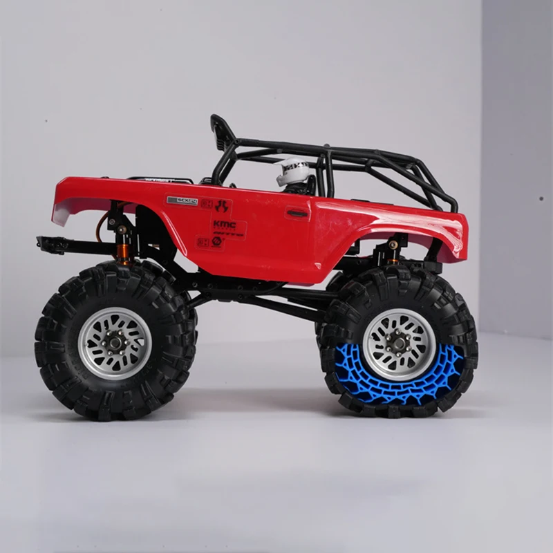 4 Uds. Ruedas de copo de nieve de Metal de 1,3 pulgadas con tapas de cubo para 1/18 RC Crawler TRX4-M SCX24 FMS piezas de mejora