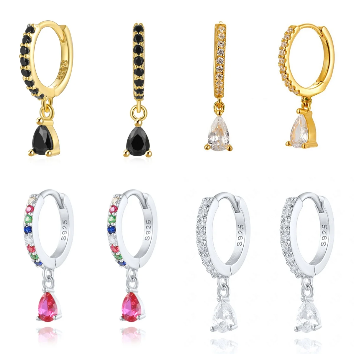 Pendientes de aro pequeños geométricos para mujer, Plata de Ley 925, Punk francés, Hip-Hop, accesorios de joyería de fiesta