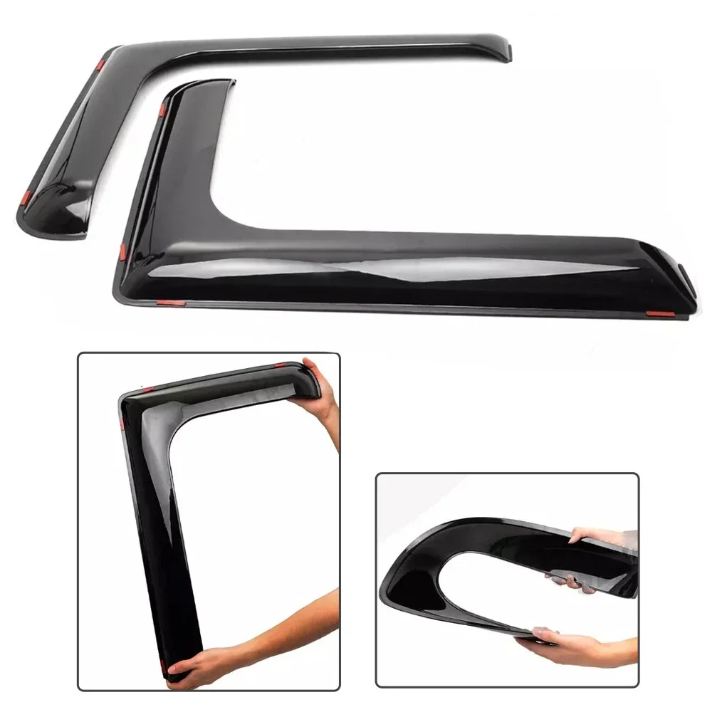 2Pcs L Shape Wind Rain Sun Guard Deflectors Left Right For Ford Transit MK6 MK7 2000-2013 Smoke Tinted Window Visor Car