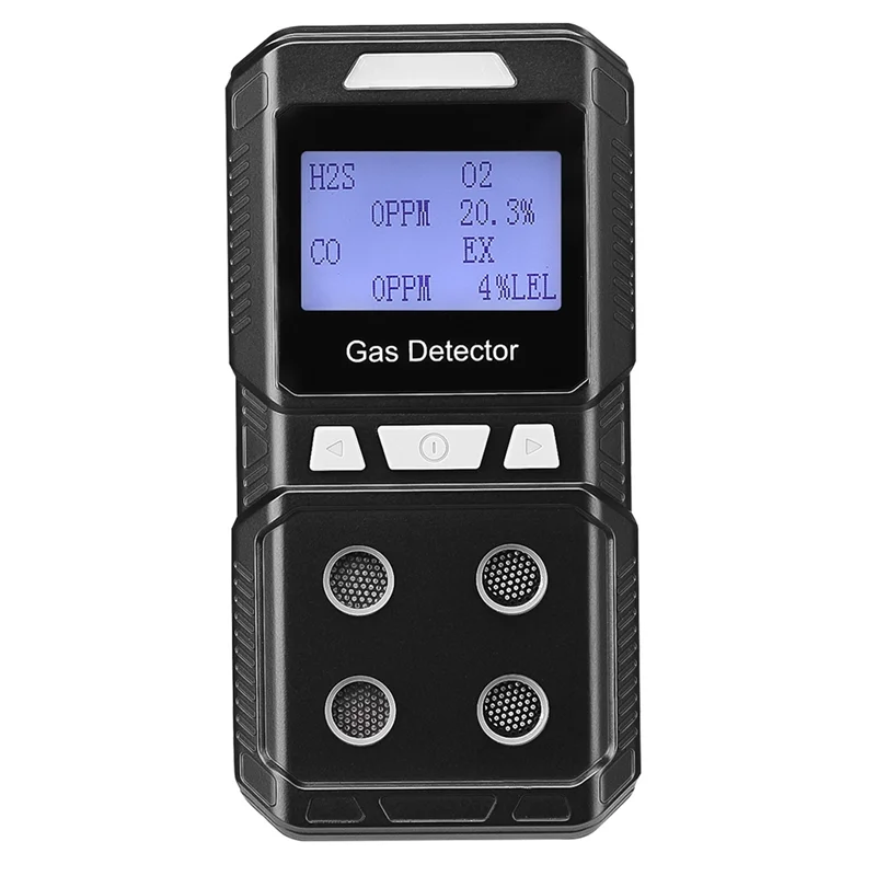 New Portable 4 Gas Detector Rechargeable Multi Gas Monitor Air Quality Tester Analyzer High Precision EX O2 H2S CO EU Plug