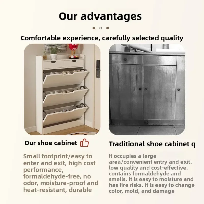 Tipping bucket shoe cabinet, outer entry shoe rack, balcony, entrance cabinet, living room large-capacity storage cabinet