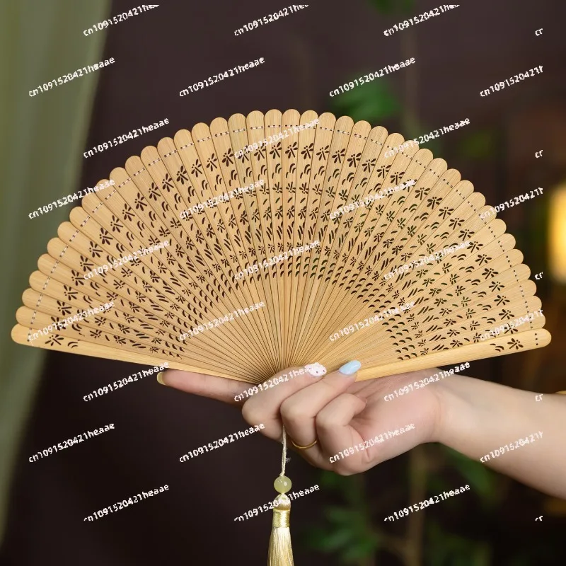 New All Bamboo Fan Antique Fan Folding  Small and Portable Summer Photo Cheongsam Classical Special Dance Folding