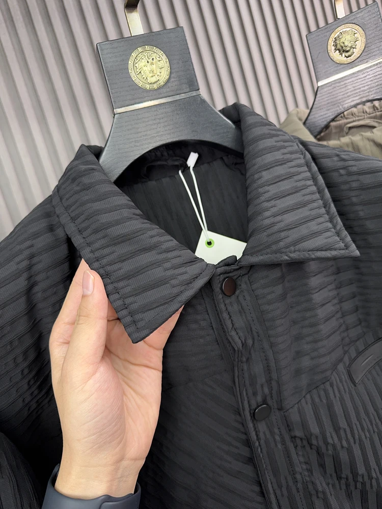   Du down مبطن Jaet الرجال عارضة Sle الياقة irt تصميم الدفء Faionable الحضرية ارتداء الأبيض دو ريشة