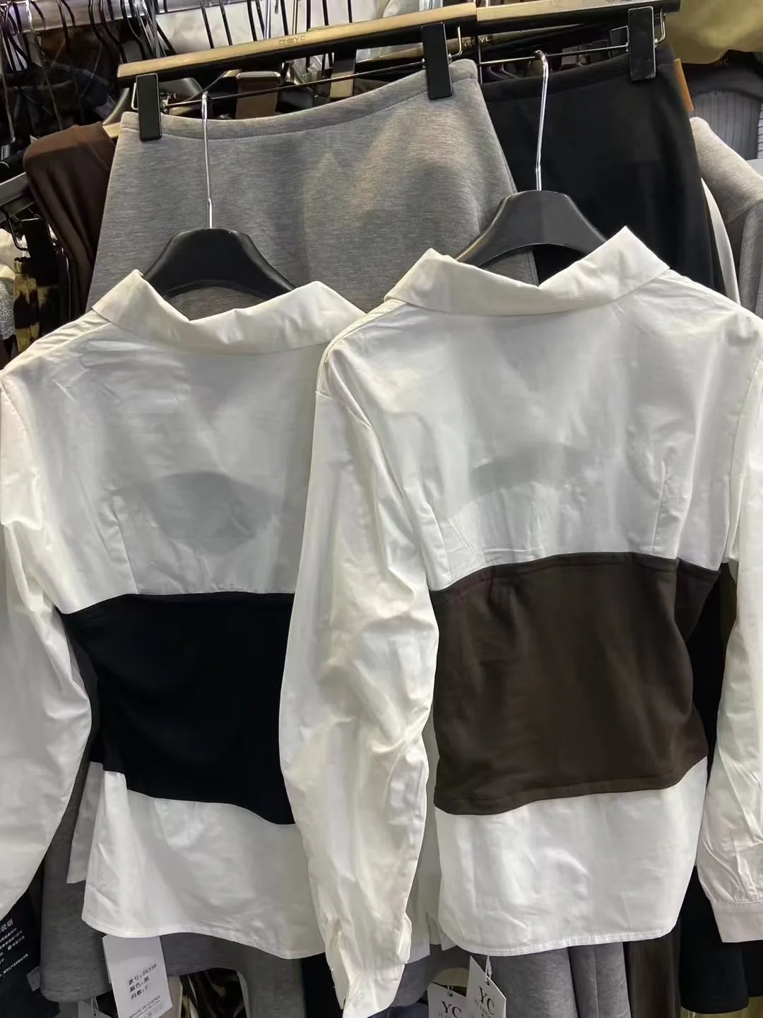 

Корейский Sle простой дизайн с поясом irt, женский универсальный утягивающий топ из двух предметов, хлопковый длинный дышащий воротник све