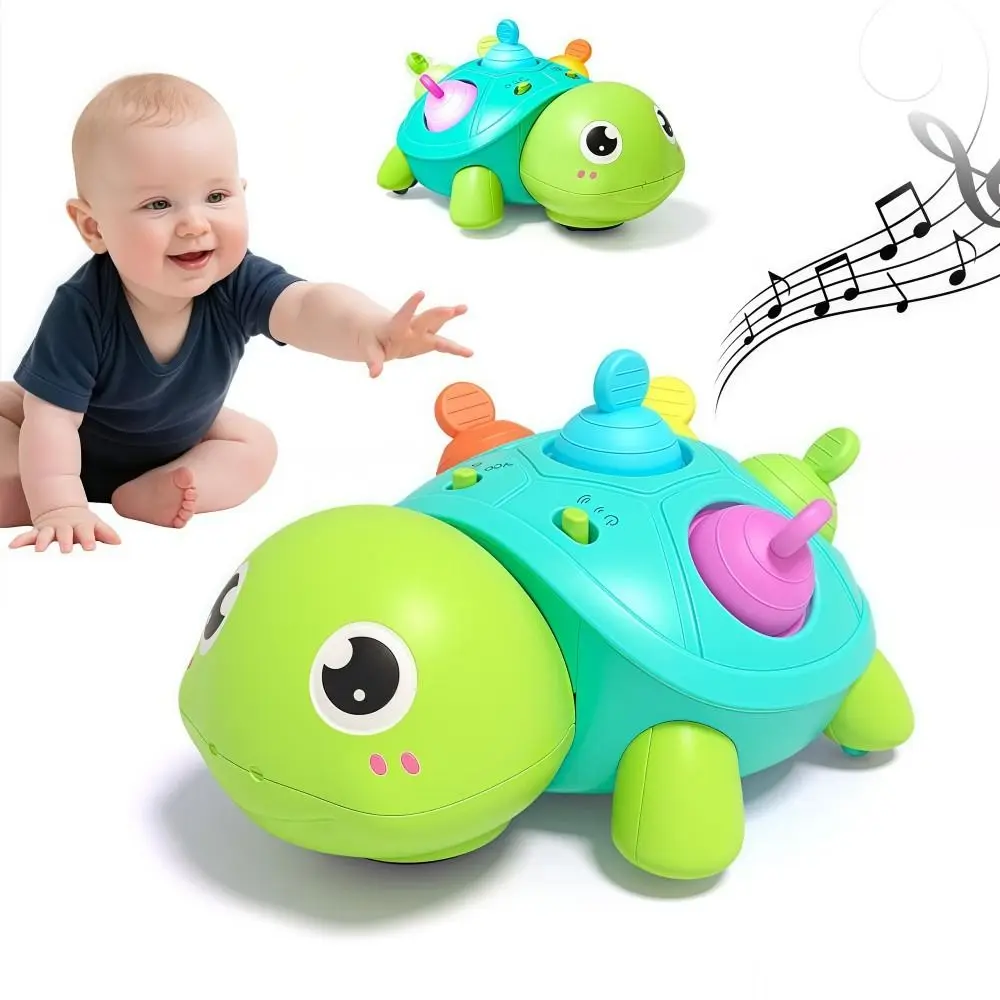 Musical Krabbeln Schildkröte Baby Spielzeug Montessori Leuchten Baby Krabbeln Spielzeug Beruhigende Geräusche Sensorischen Lernen Musical Schildkröte Spielzeug
