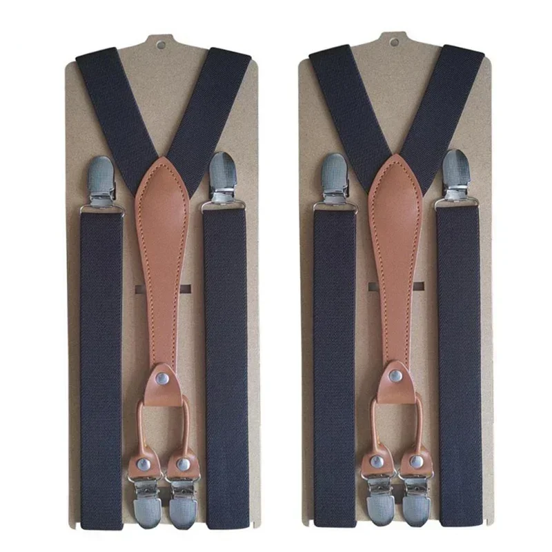 

Men Black Leather Suspenders Belt with Elastic Clip-on Y-Back Braces Adjustable Straps for Wedding Suit Skirt Accessories Gift