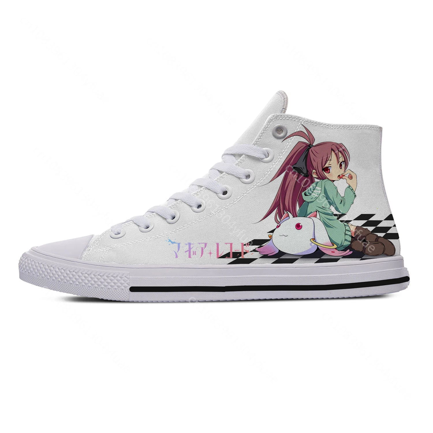 Puella Magi Madoka Magica أحذية رياضية عالية الجودة للرجال والنساء المراهقات من القماش أحذية رياضية غير رسمية للزوجين حذاء مخصص