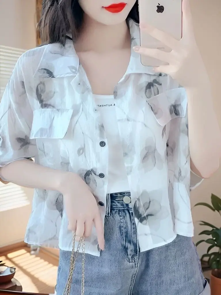 

Shirts Women Silk Embroidered Stand Collar Buttoned Loose Fit Professional Office Elegant Blouse Career Lady Formal Occasions