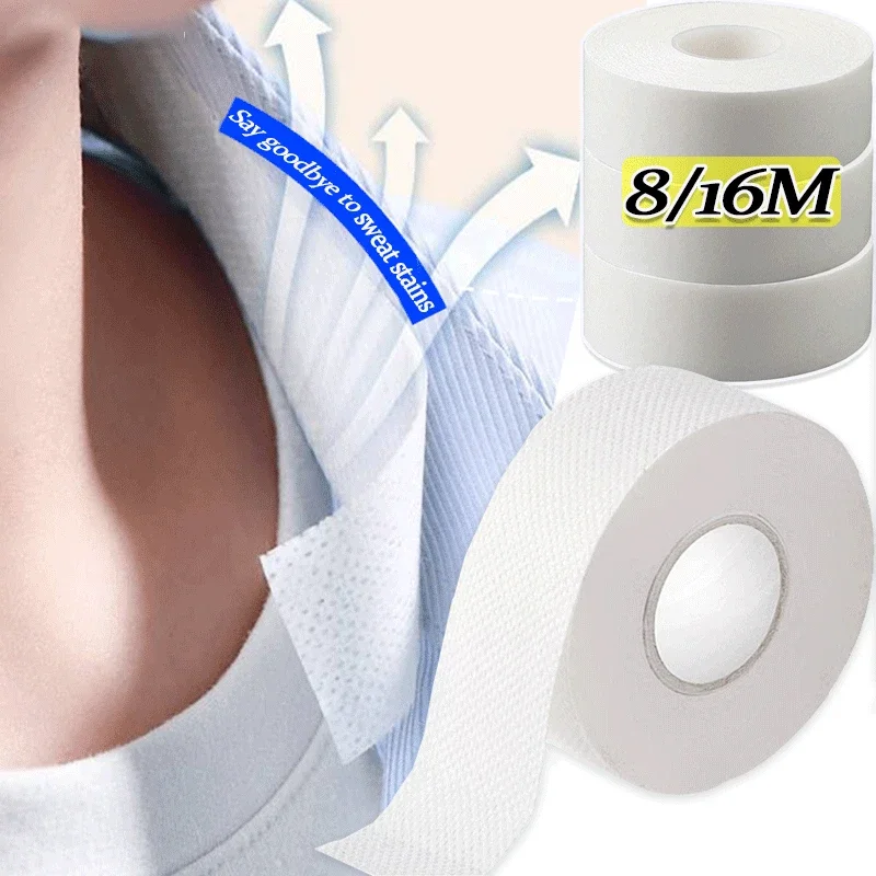 8/16M ใหม่ Disposable Self-Adhesive Sweat Pads เสื้อยืดคอหมวก Anti-เหงื่อ Pad เสื้อยืดคอหมวกดูดซับสติกเกอร์