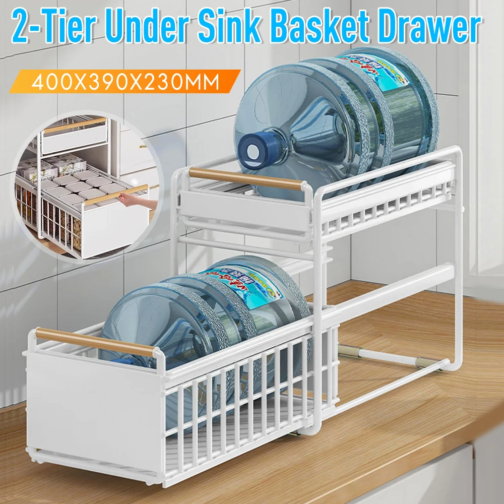 

1/2 уровня выдвижной шкаф, выдвижная полка для хранения под раковиной, корзина для кухни, ванной комнаты, спальни, органайзер для ухода за кожей специй ﻿